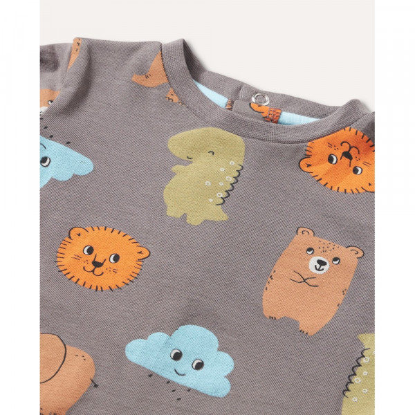 BLUKIDS MAJICA DUG RUKAV DARK GREY