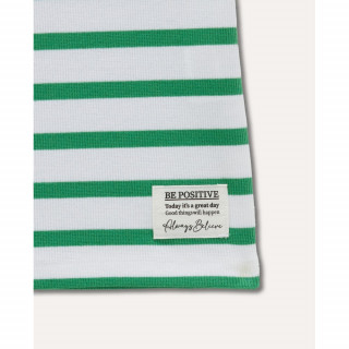BLUKIDS MAJICA KRATAK RUKAV WHITE-STRIPED GREEN