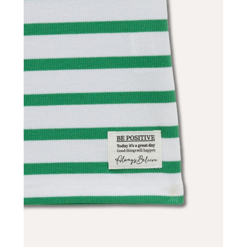 BLUKIDS MAJICA KRATAK RUKAV WHITE-STRIPED GREEN