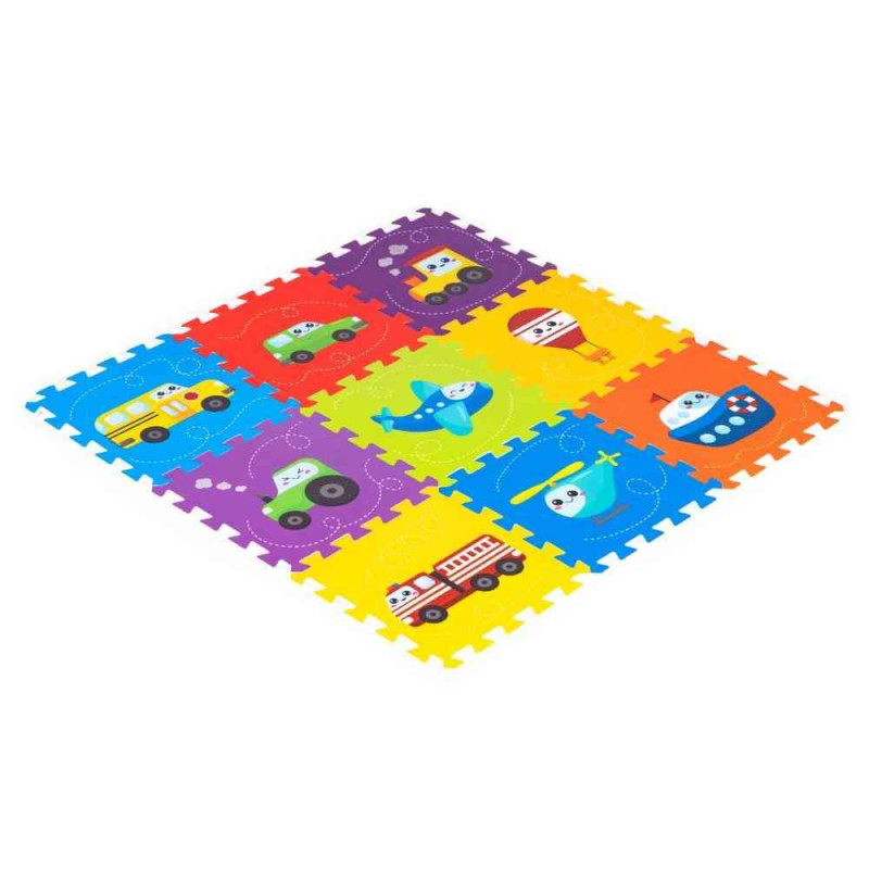 PODLOGA ZA IGRU PUZZLE VEHICLES 9 ELEMENATA 86X86CM IPLAY 