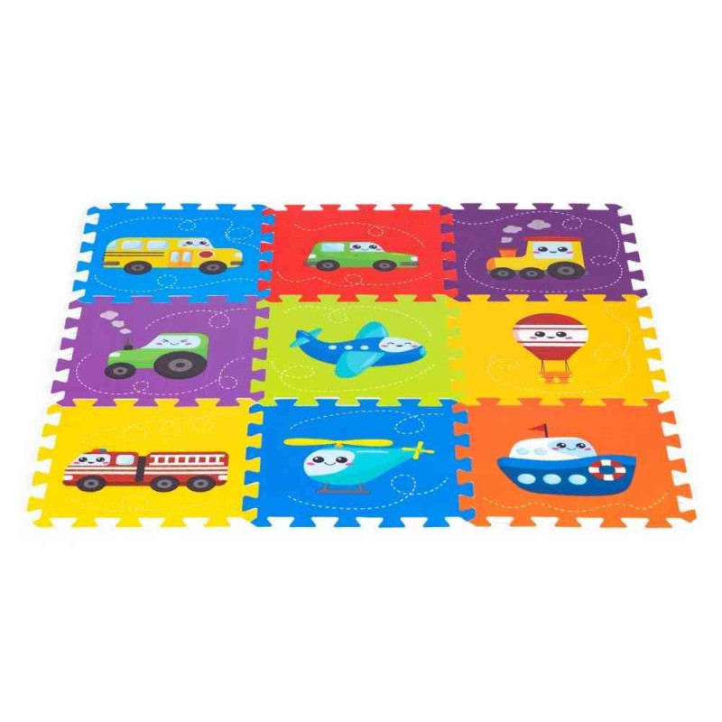 PODLOGA ZA IGRU PUZZLE VEHICLES 9 ELEMENATA 86X86CM IPLAY 