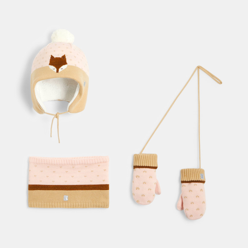 OBAIBI SET KAPA, SAL, RUKAVICE MOUFFLETTE 