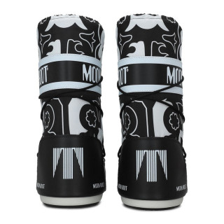 MOON BOOT CIZME ICON FLOWER BLACK/WHITE 