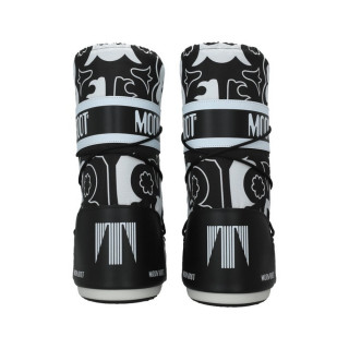 MOON BOOT CIZME ICON FLOWER BLACK/WHITE 