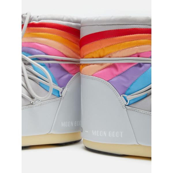 MOONBOOT ICON LOW RAINBOW GLACIER GLACIER GREY 
