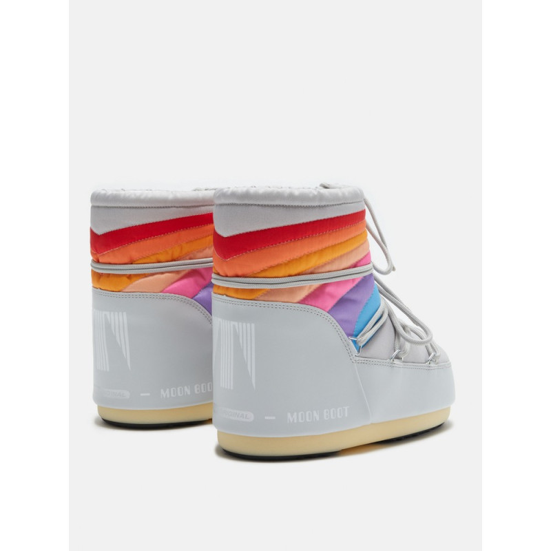 MOONBOOT ICON LOW RAINBOW GLACIER GLACIER GREY 