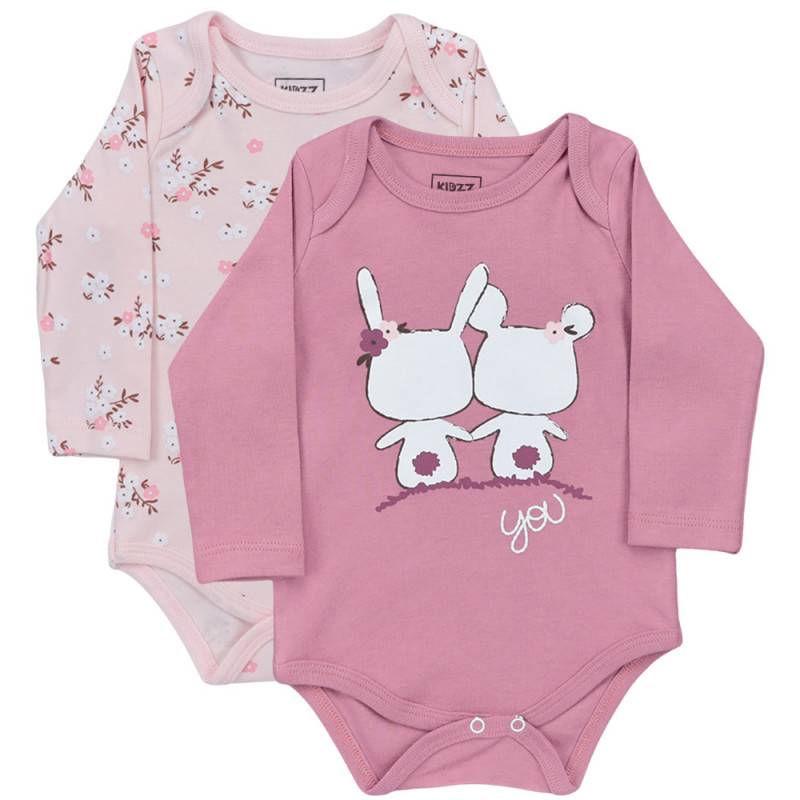 KIDZZ BODI DUG RUKAV PINK 2KOM