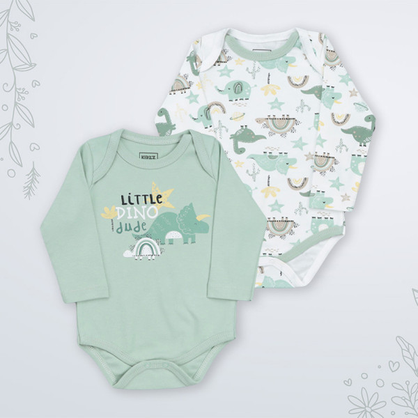 KIDZZ BODI DUG RUKAV GREEN 2KOM 