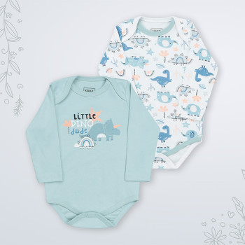KIDZZ BODI DUG RUKAV BLUE 2KOM 