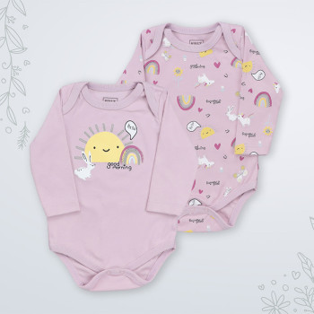 KIDZZ BODI DUG RUKAV PINK 2KOM 