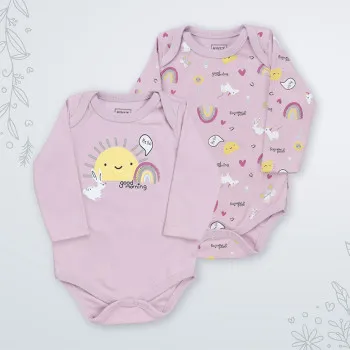 KIDZZ BODI DUG RUKAV PINK 2KOM 
