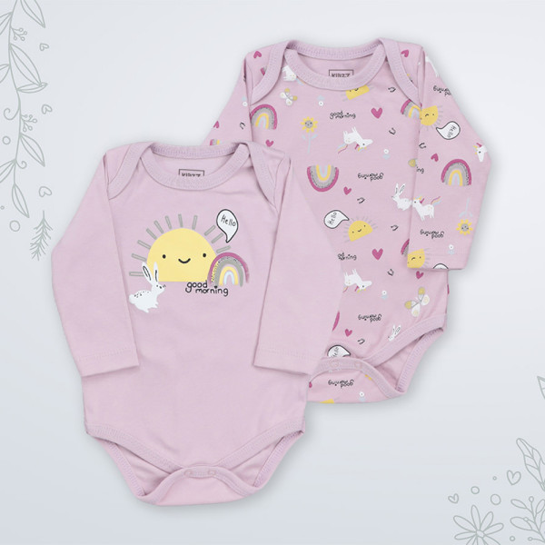 KIDZZ BODI DUG RUKAV PINK 2KOM 