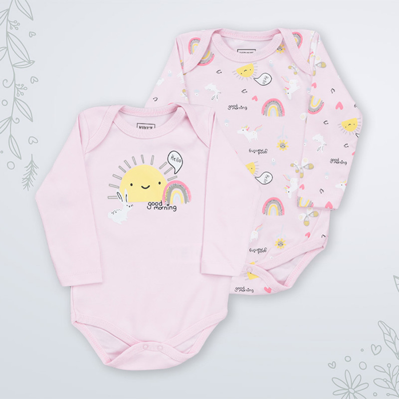KIDZZ BODI DUG RUKAV PINK 2KOM