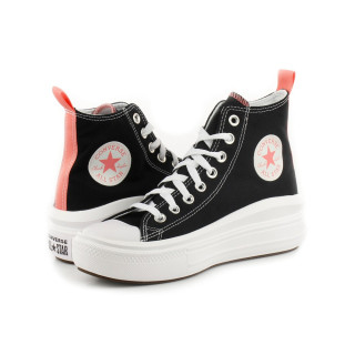 CONVERSE PATIKE CHUCK TAYLOR ALL STAR MOVE CANVAS PLATFORM - BLACK/PINK SALT/WHI 