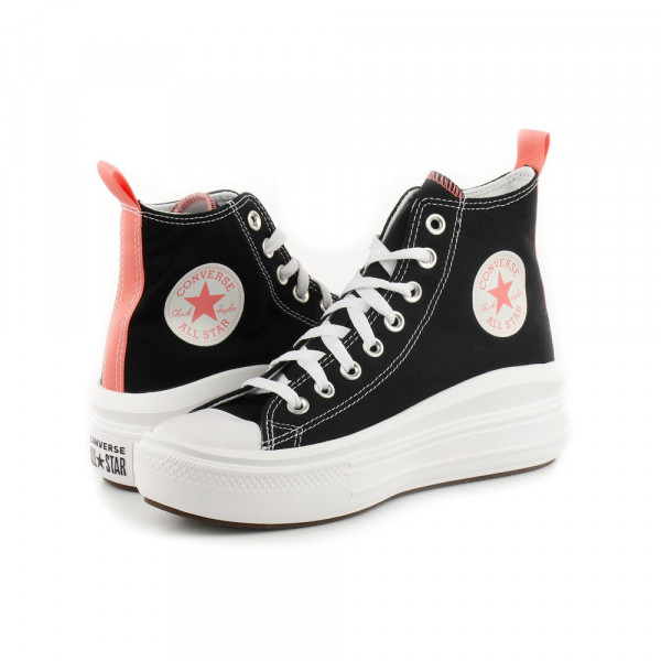 CONVERSE PATIKE CHUCK TAYLOR ALL STAR MOVE CANVAS PLATFORM - BLACK/PINK SALT/WHI