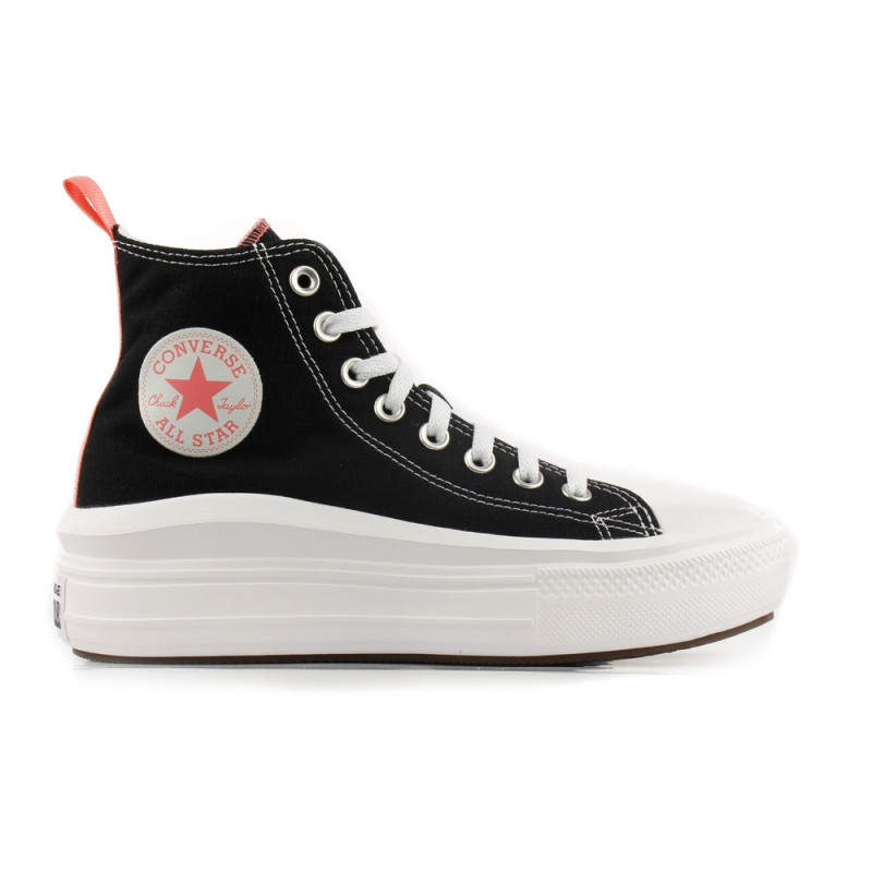 CONVERSE PATIKE CHUCK TAYLOR ALL STAR MOVE CANVAS PLATFORM - BLACK/PINK SALT/WHI