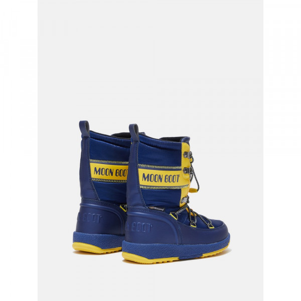 MOON BOOT JR BOY BIKER BLUE/YELLOW