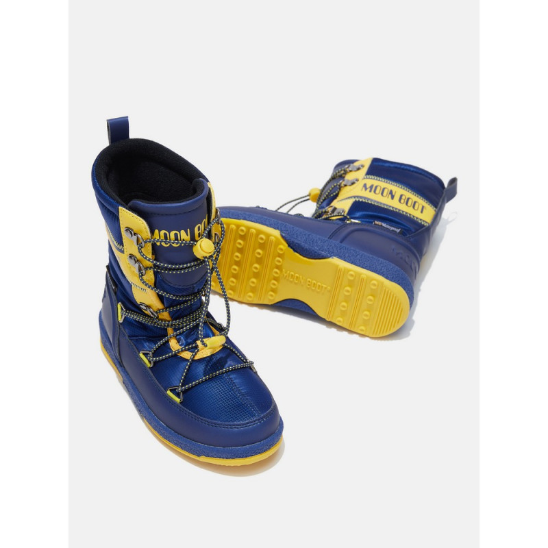 MOON BOOT JR BOY BIKER BLUE/YELLOW