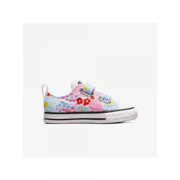 CONVERSE PATIKE CHUCK TAYLOR ALL STAR EASY ON FLORAL - WHITE/TRUE SKY/OOPS PINK