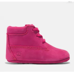 TIMBERLAND CIPELE CRIB BOOTIE WITH HAT DARK PINK NUBUCK