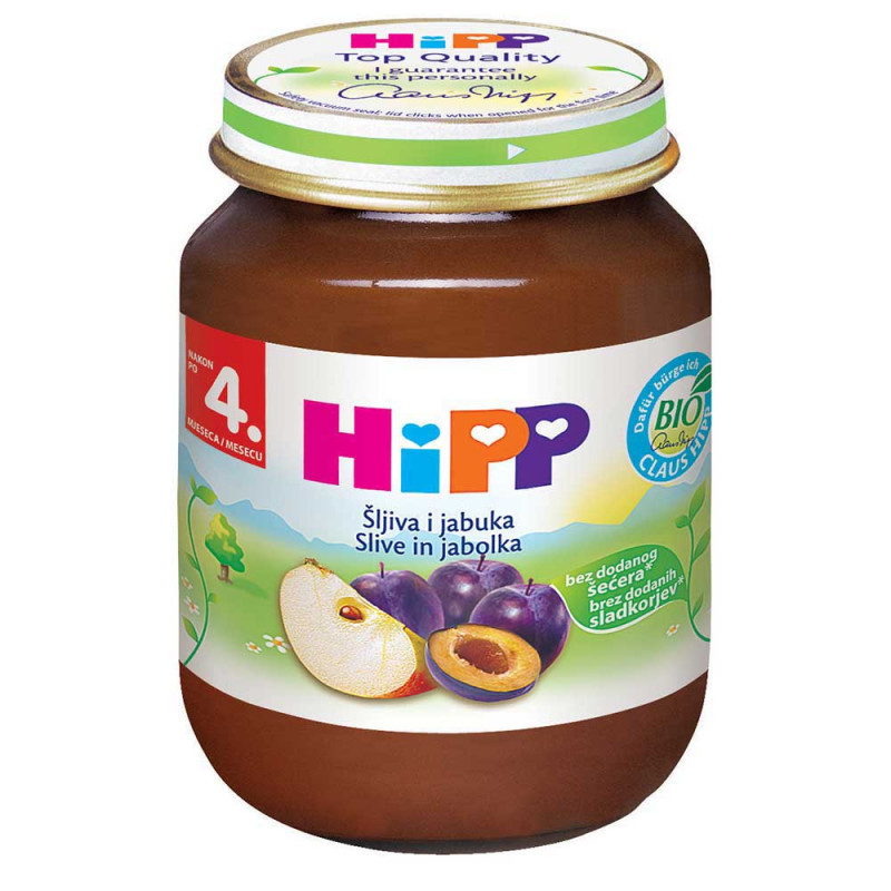 HIPP SLJIVA I JABUKA 125G 4M