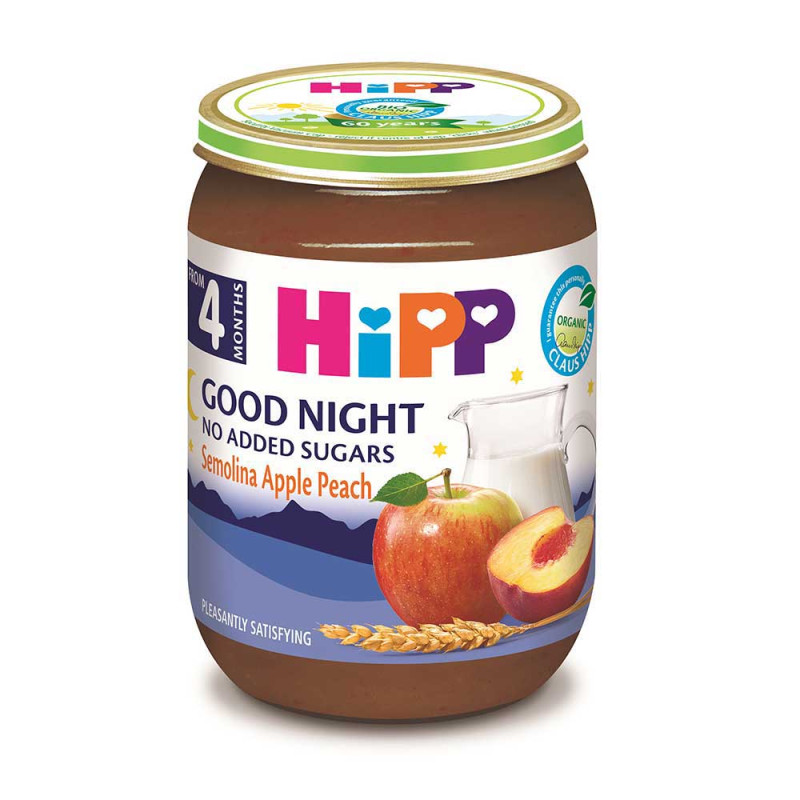 HIPP MLECNA KASICA ZA LAKU NOC-GRIZ-JABUKA-BRESKVA 190G 5M