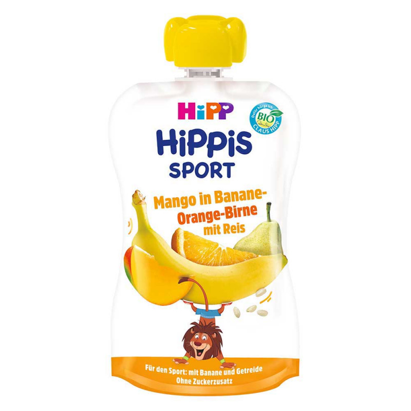 HIPP SPORT-BANANA, POMORANDZA, KRUSKA SA PIRINCANIM BRASNOM 120G 12M