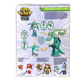 SUPER WINGS TRANSFORMACIJA 4PK - SUPERNAPAJUCI AVION I GOLDEN BOY I TINO I TONY 