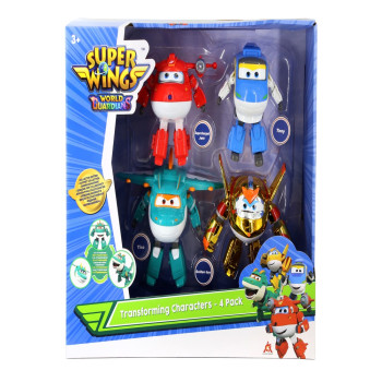 SUPER WINGS TRANSFORMACIJA 4PK - SUPERNAPAJUCI AVION I GOLDEN BOY I TINO I TONY 