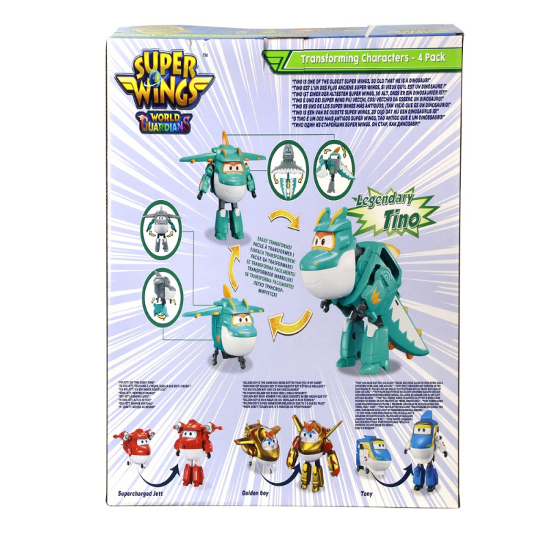SUPER WINGS TRANSFORMACIJA 4PK - SUPERNAPAJUCI AVION I GOLDEN BOY I TINO I TONY 
