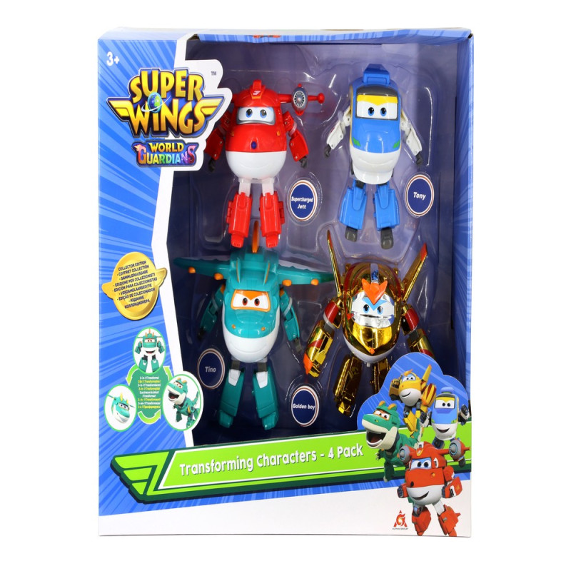 SUPER WINGS TRANSFORMACIJA 4PK - SUPERNAPAJUCI AVION I GOLDEN BOY I TINO I TONY 