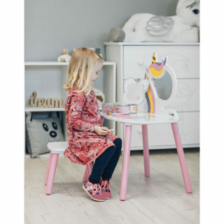 FREE ON KOZMETICKI STO I STOLICA UNICORN ROZE BELI