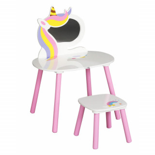 FREE ON KOZMETICKI STO I STOLICA UNICORN ROZE BELI 