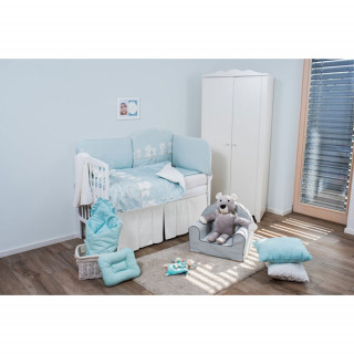 BUBABA POSTELJINA 6 DELOVA PLAVA TEDDY DREAM