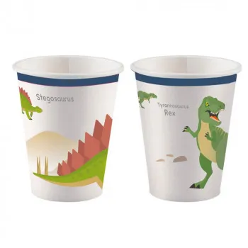 AMSCAN CASA 250 ML DINOSAUR 8 KOM 