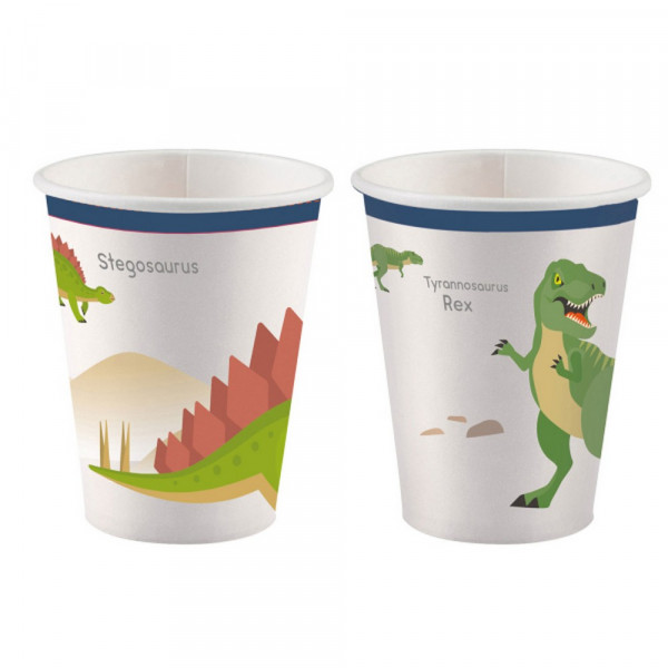 AMSCAN CASA 250 ML DINOSAUR 8 KOM 