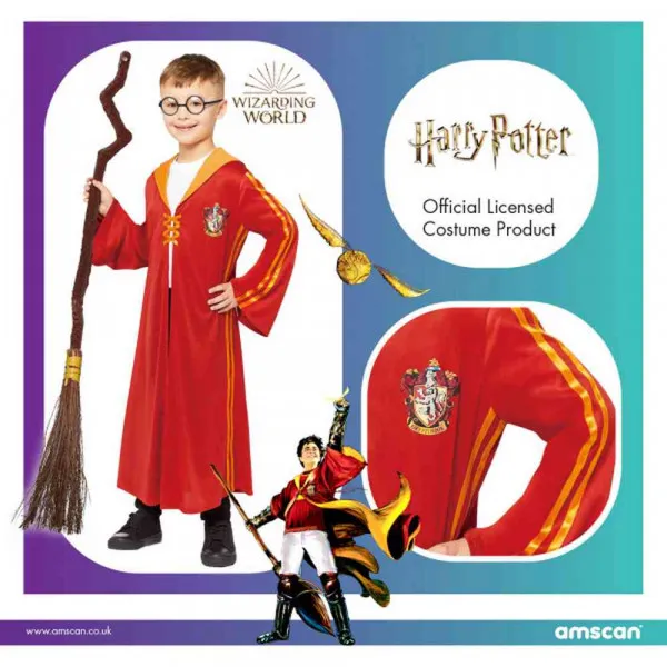 AMSCAN HARRY POTTER GRYFFINDOR QUIDD ROBE KOSTIM 8-10 GOD 