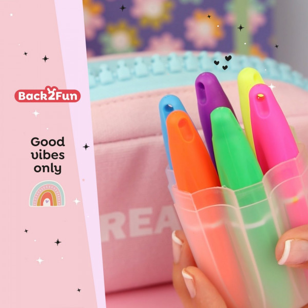 BACK2FUN TEXT MARKER FLOWERS 6 BOJA PINK 