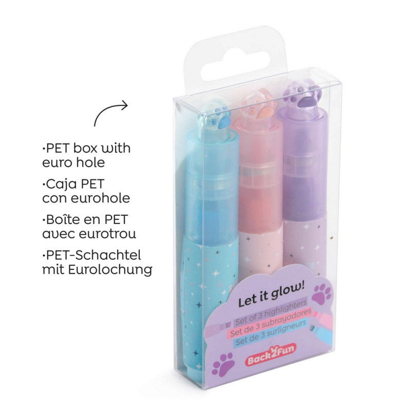 BACK2FUN TEKST MARKER 3 KOM PASTEL 