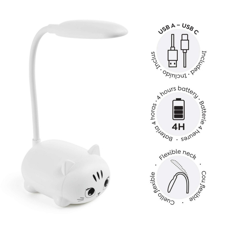 BACK2FUN LEP LAMPA KITTY WHITE 