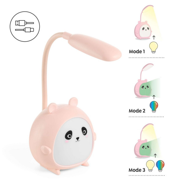 BACK2FUN LED LAMPA PANDA PINK 
