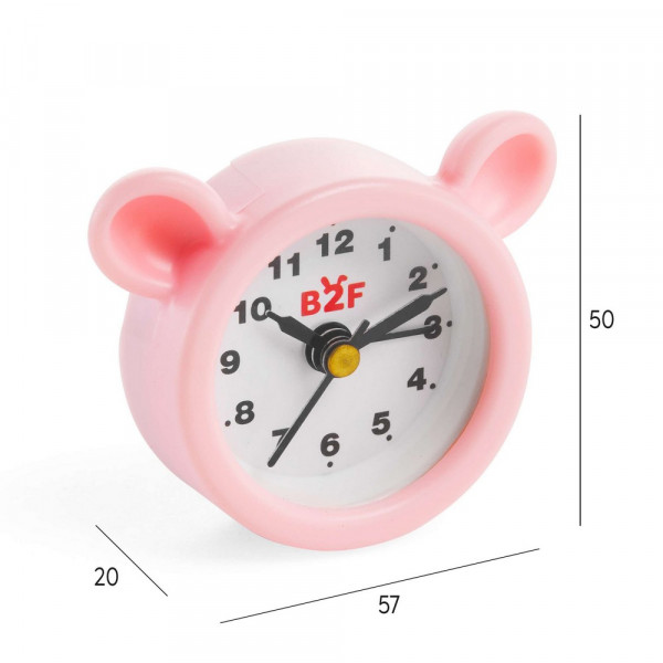 BACK2FUN ALARM SATIC TEDDY PINK 