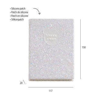 BACK2FUN GLITTER NOTES WHITE 