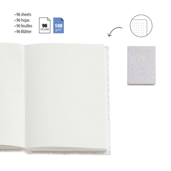 BACK2FUN GLITTER NOTES WHITE 