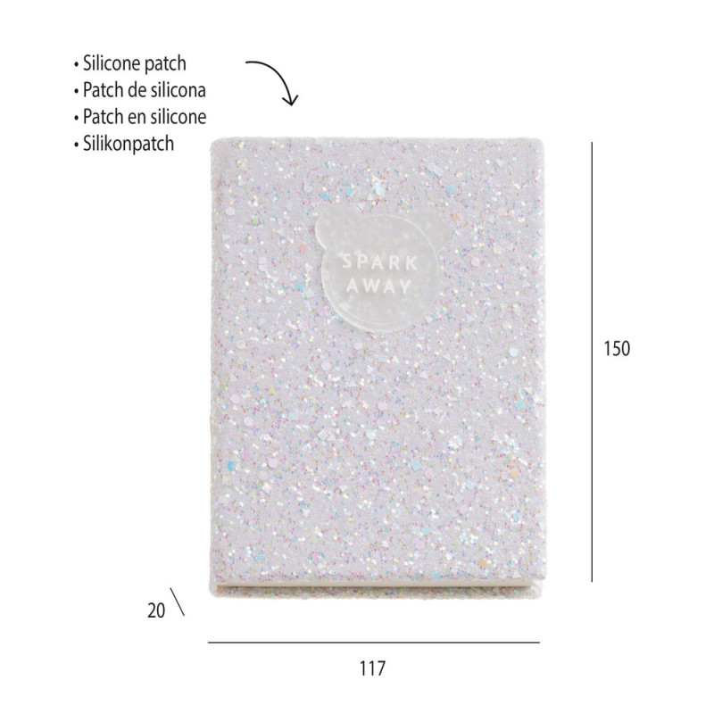 BACK2FUN GLITTER NOTES WHITE 