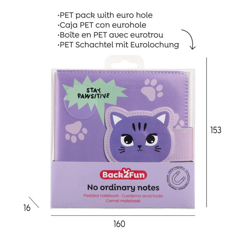 BACK2FUN NOTES PADDED MAGNET KITTY 