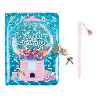 DNEVNIK SA OLOVKOM BUBBLE GUM GLITTER LOCKING 
