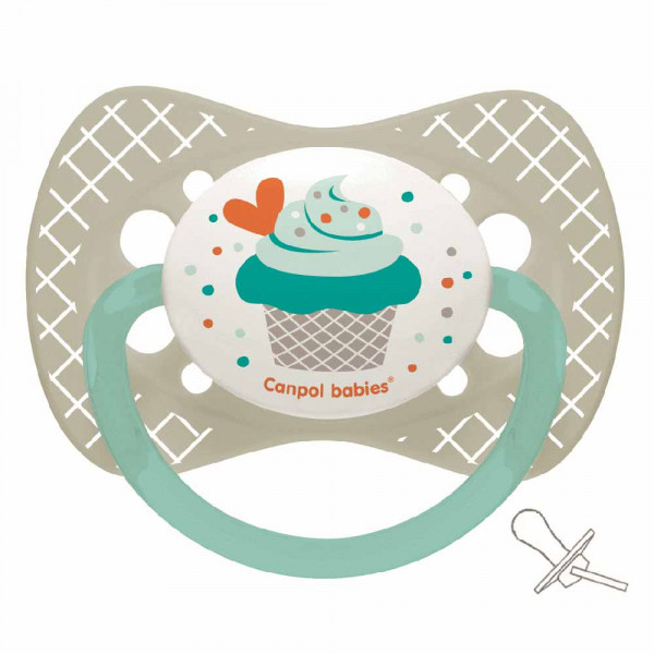 CANPOL VARALICA SILIKON SYMMERTRICAL 0-6M CUPCAKE- GREY 