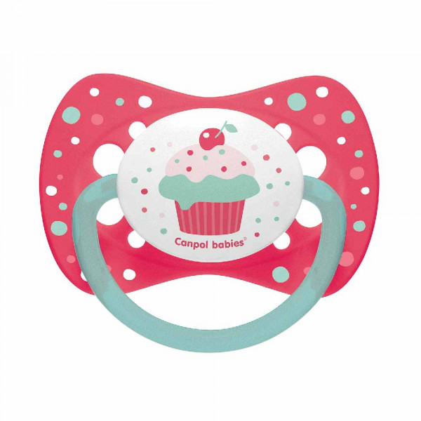 CANPOL VARALICA SILIKON SYMMERTRICAL 0-6M CUPCAKE  - PINK 