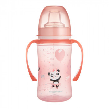 CANPOL BABY SOLJA 35/208 EASY START - COLORFUL ANIMALS 240ML - ROZE 